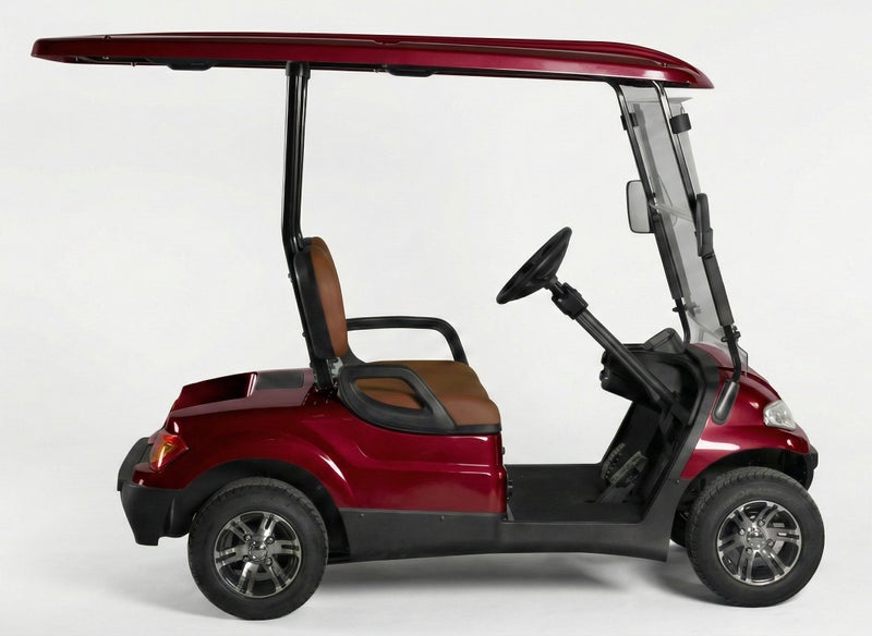EPIC 2-Seater Non-Lifted Electric Golf Cart with Lithium Battery 105Ah & Standard Tires | LSEV (Red) - Image 1